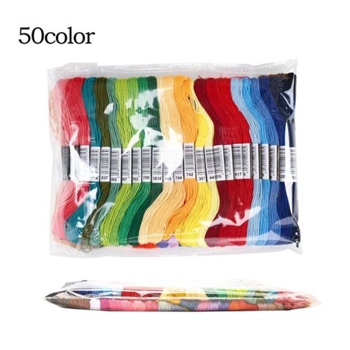 Ensemble d'outils de point de croix, kit de fil à broder, 50couleurs