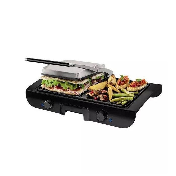 Plancha Électrique - Prima - 2 en 1 - 1500W - Plaques Antiadhésives - Poignée Froide