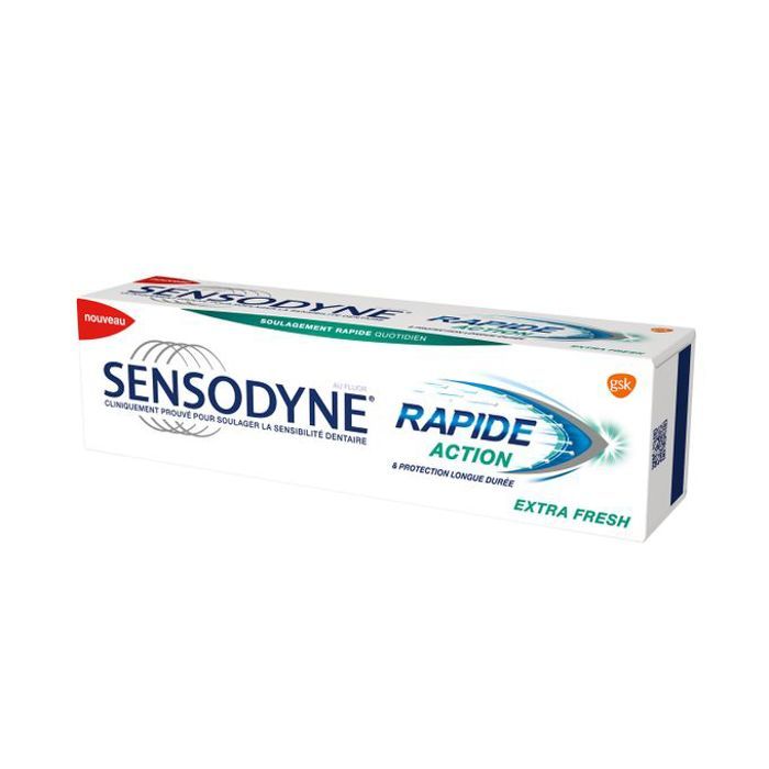 Dentifrice - SENSODYNE - Rapide Action Extra Fresh - 75ml - Soulagement Sensibilité - Fraîcheur Instantanée