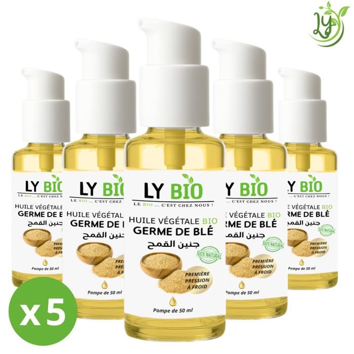 LYBIO PACK HUILE GERME DE BLE 50ML - POMPE LOT DE 5 bouteilles