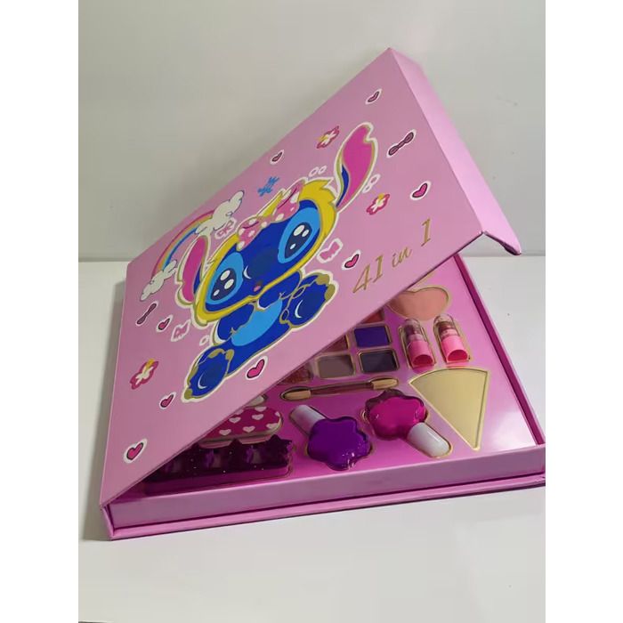 Palette de maquillage - Stitch - 41 en 1 - Rose - Compacte - Avec miroir intégré