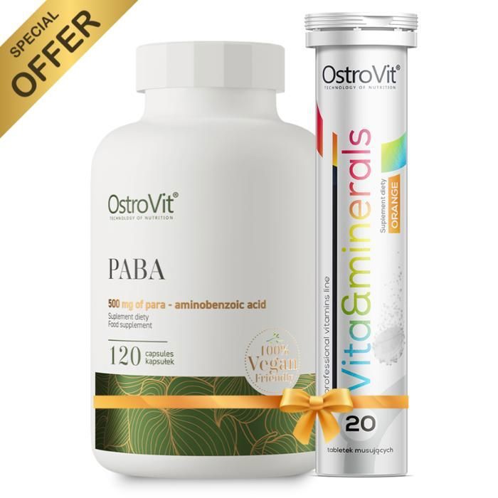 Pack PABA 120 Caps - Vitamine B10 + Vitamins and Minerals  20Tabs