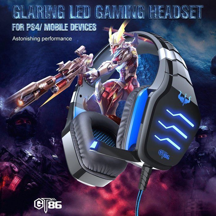 Casque Gamer - OVLENG - GT86 - Filaire - Annulation de bruit - LED Rouge et Noir