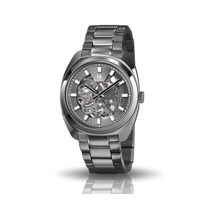 Montre - LIP - Général De Gaulle - Automatique - Acier Noir - 39 mm - 5 ATM