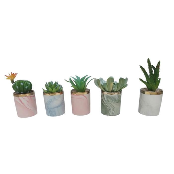 Plante artificielle - Yatout Home - Pot de cactus - 17 cm - Vert - Contemporain - Design