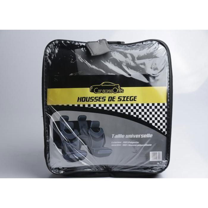 Housse de siège - Standard - YHA3541A - Noir et gris - Universelle - Compatible airbag
