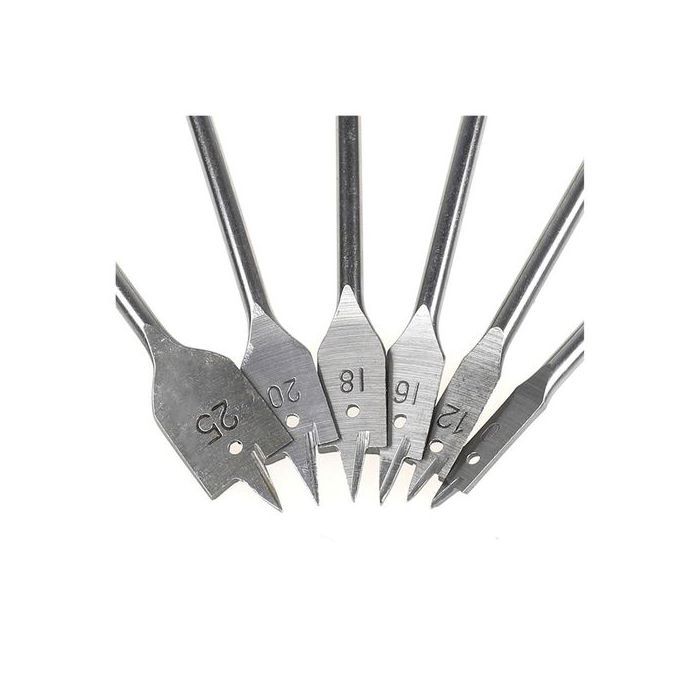 Lot de 6 Forets Plats à Bois Ingco – Acier Haute Résistance 10 à 25 mm – Lames de Perçage pour Perceuse