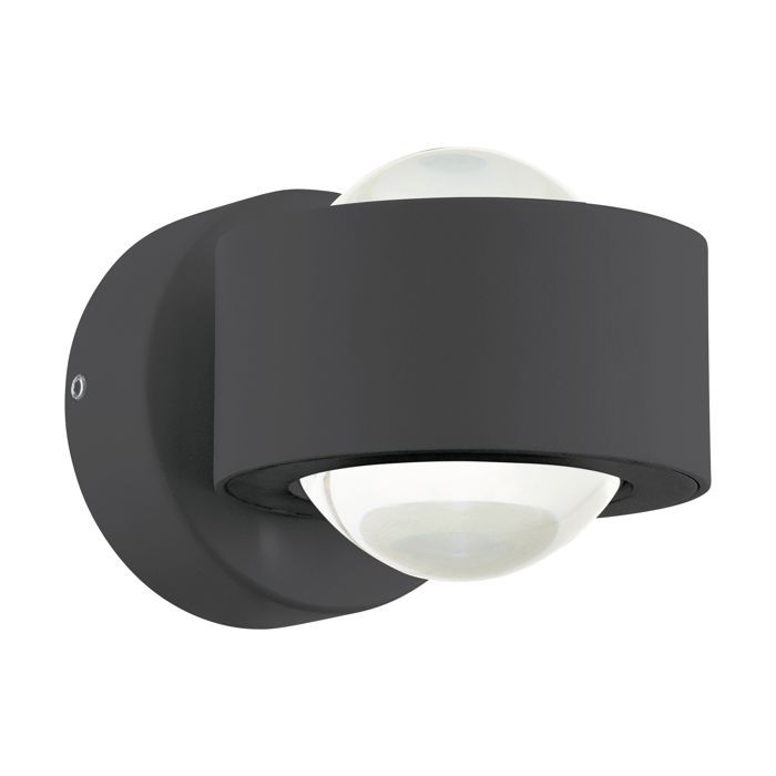 Applique murale LED - ONO 2 - Aluminium gris anthracite - 2x2,5W - Design contemporain - Éclairage indirect