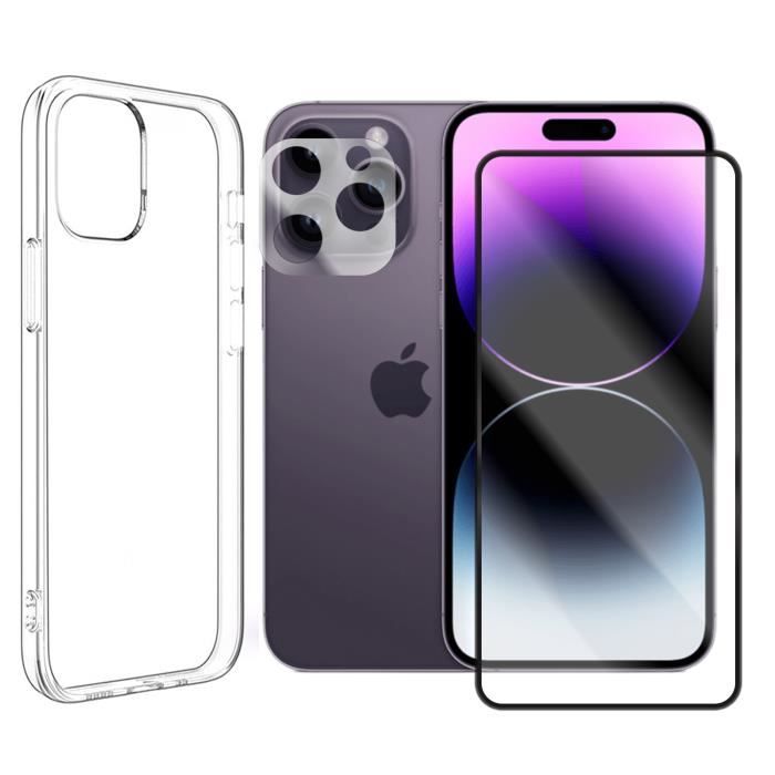 Protection d'écran - Yuan - iPhone 14 Pro Max - Verre trempé - Coque silicone - Ultra-fin