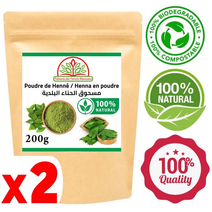 Poudre Henné 100% naturel corps et cheveux 400g