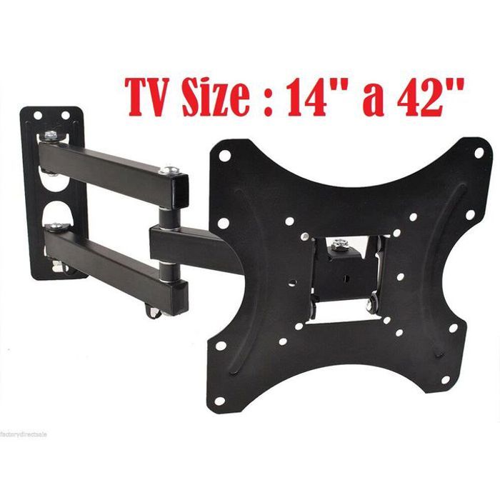 Support Ecran 3D TV Plat Muraux, 14" - 42", avec accessoire de fixation
