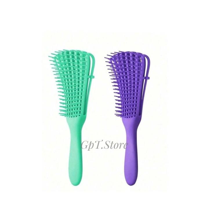 2 Octopus Brush/Brosse boucles Violet et Vert