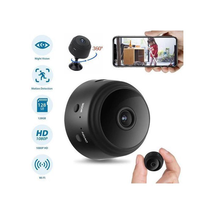 Mini caméra sans fil HD, bouton de chemise , Caméra espion dissimulée bouton  noir