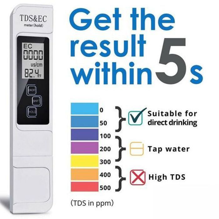 Testeur de la qualité d'eau EC et TDS Metre + temperature appareil de mesure 3 en 1