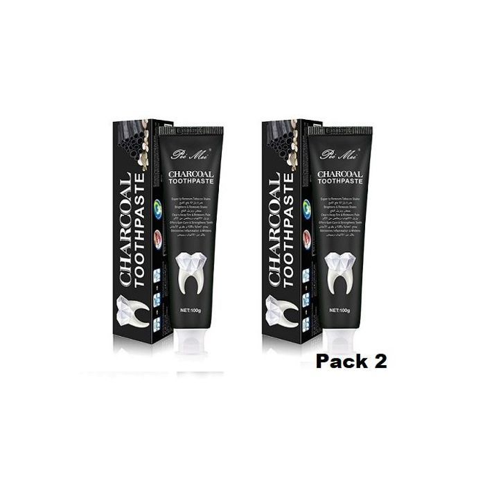 Dentifrice au Charbon - CHARCOAL TOOTHPASTE - Pack de 2 - Vegan - Blanchissant - Menthe fraîche