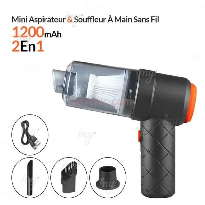 Mini Aspirateur & Souffleur À Main Sans Fil 2En1 1200mAh YT-M2037