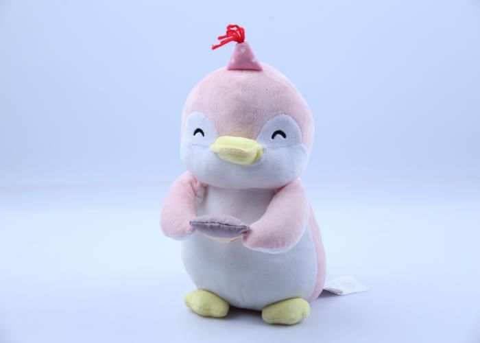 Peluche - GENERIC - Pingouin Rose - 30cm - Avec Pizza - Pour Enfant à partir de 5 ans