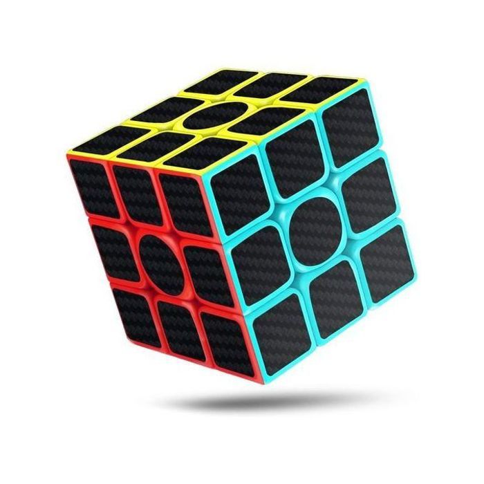 Speed cube 3x3x3 magic carbon fiber sticker smooth cube haute qualité