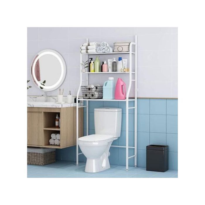 Étagère de Salle de Bain au-dessus des Toilettes - avec Porte-Papier Hygiénique