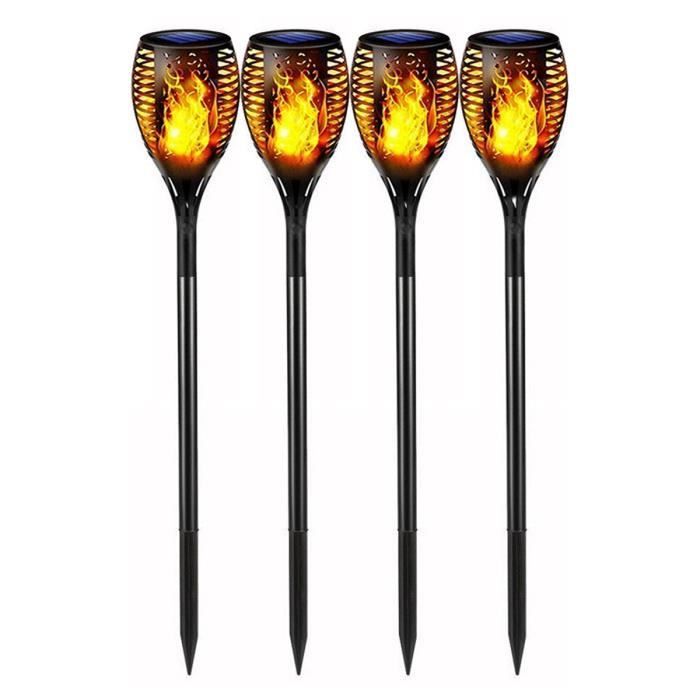 Torche LED - Yuan Yuan - Lot de 4 - Étanche IP65 - Énergie solaire - Effet flammes