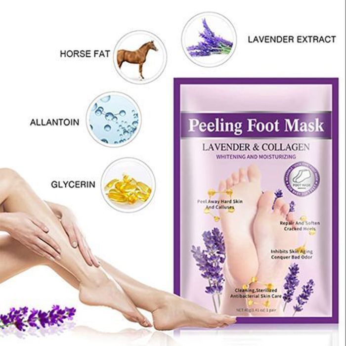 Masque exfoliant pour les pieds - Guanjing - Lavande et collagène - Sans parabène - Mixte - Adulte