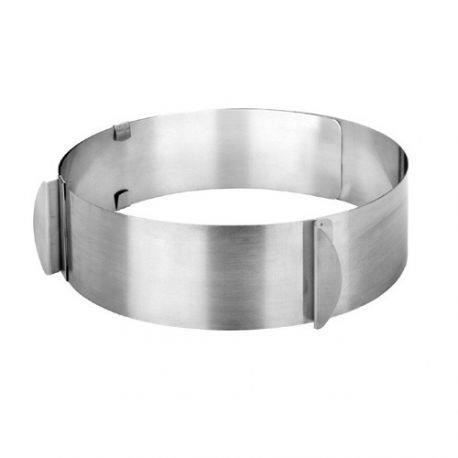 Moule - Inox - Cercle Amovible - Diamètre 15-30 cm - Compatible Lave-Vaisselle - Gris