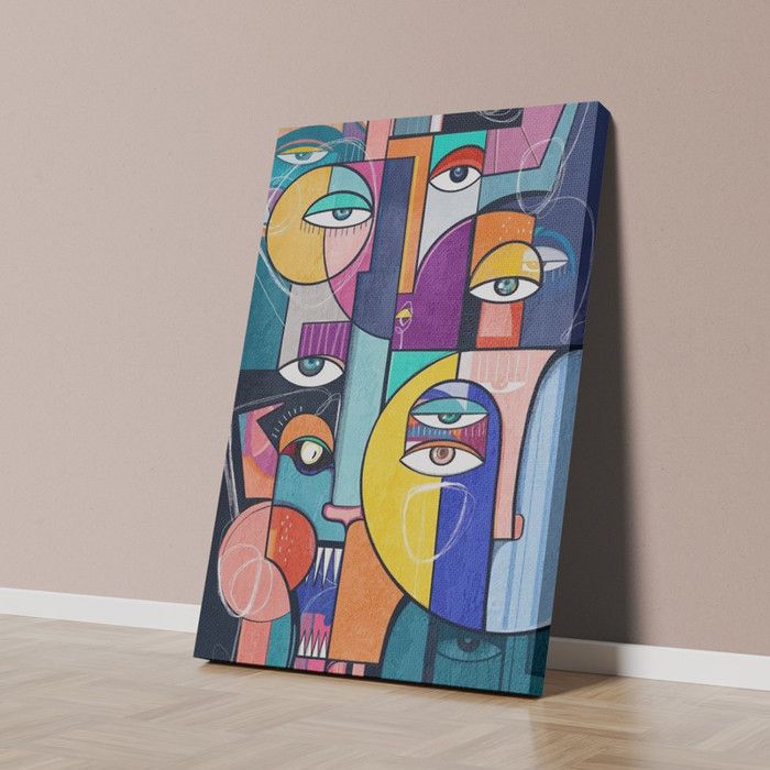 Tableau Décoratif - Pop Art Multicolore - Velours - 40 x 60 cm - Design Contemporain