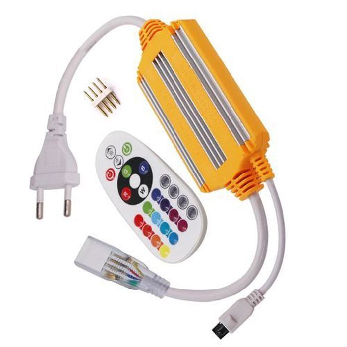 Télécommande LED RGB 1500W IR AC 220V5050 V avec prise UE étanche IP68 - Néon multicolore