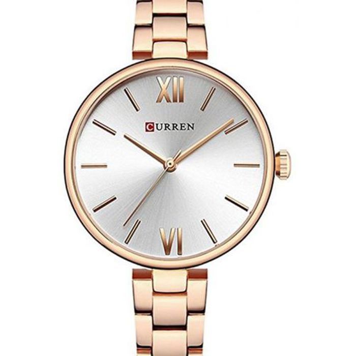 Curren Montres Femmes de Luxe Marque Or Rose Quartz Horloge Creative Mode Montre-Bracelet - C9017L