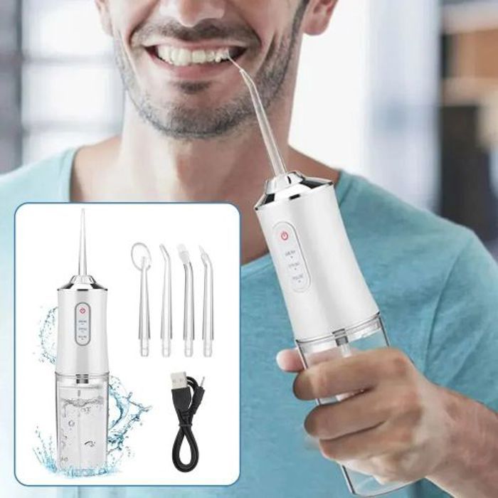 Fil Dentaire Portable Sans Fil Irrigateur Oral Nettoyage 3 Modes,Nettoyant Dentaire