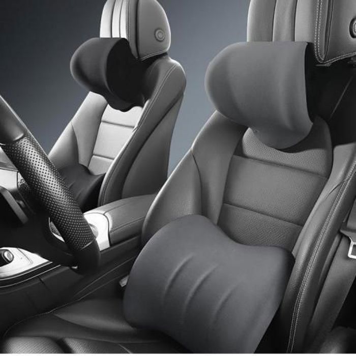 2 pièces protection Voiture Coussin Pour Nuque et Support Lombaire Oreiller Set