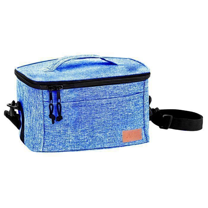 Porte Manger - Pratique - Bleu Foncé - 2 Boîtes 0,45L et 0,7L - Idéal Bureau et Pique-nique - 1,15L