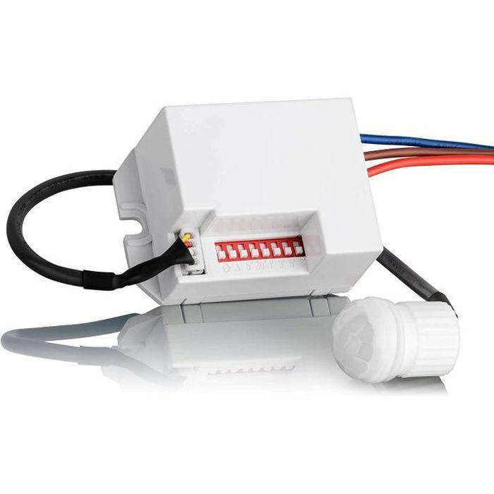Mini Détecteur de Mouvement Intérieur, Encastré, Montage au Plafond, programmable, Capteur Infrarouge