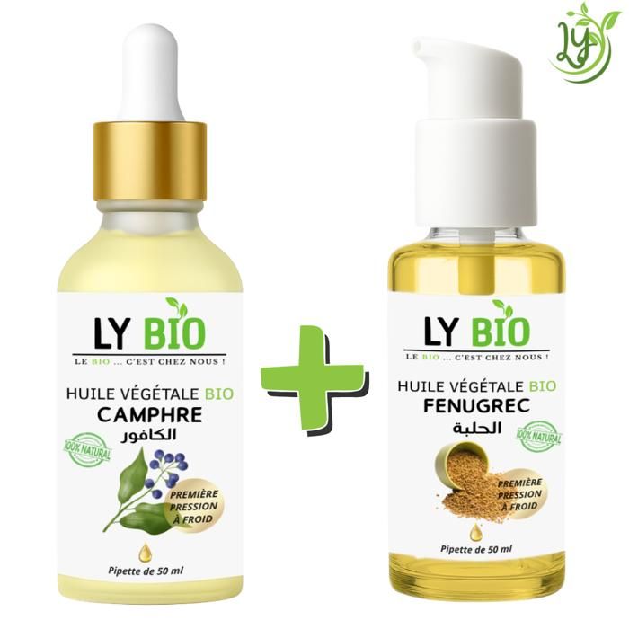 LYBIO PACK HUILE CAMPHREE 50ML - PIPETTE + HUILE FENUGREC 50ML - POMPE