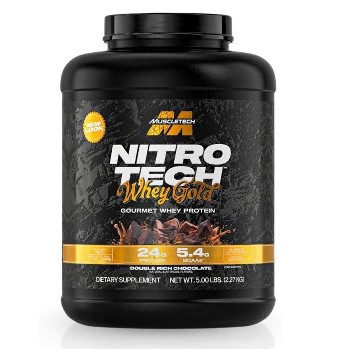 Whey Gold - NitroTech 100% - MuscleTech - Double Rich Chocolate - 2270 g