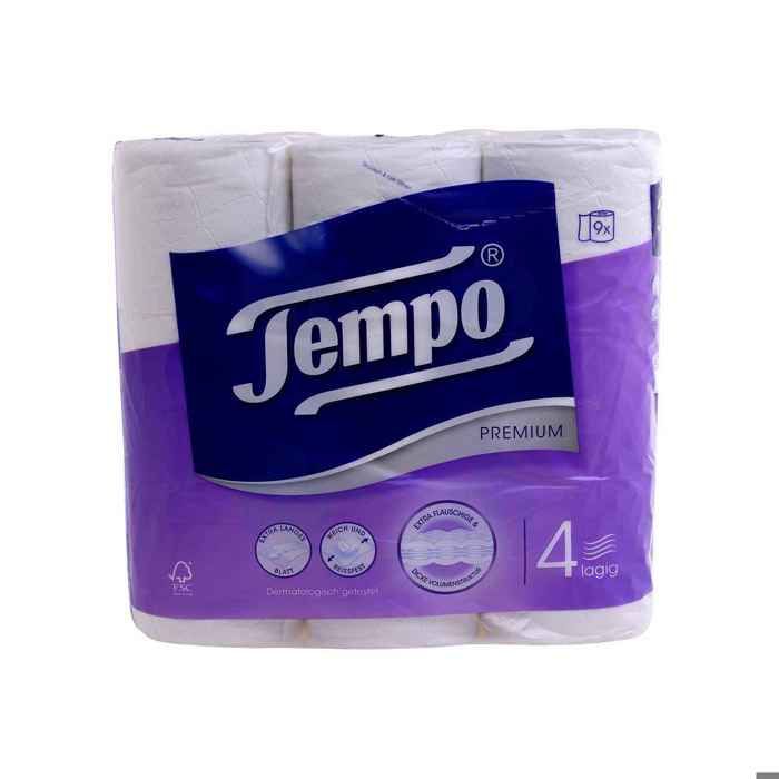 Papier hygiénique blanc Premium avec 4 plis x9 unités - TEMPO