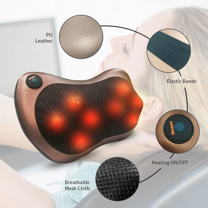 Oreiller de Massage - GENERIC - Multifonctionnel - Chaleur Apaisante - Portable - Ergonomique