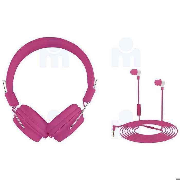 CITYTEK - Casque et écouteurs filaire Combo MF017002 - Rose