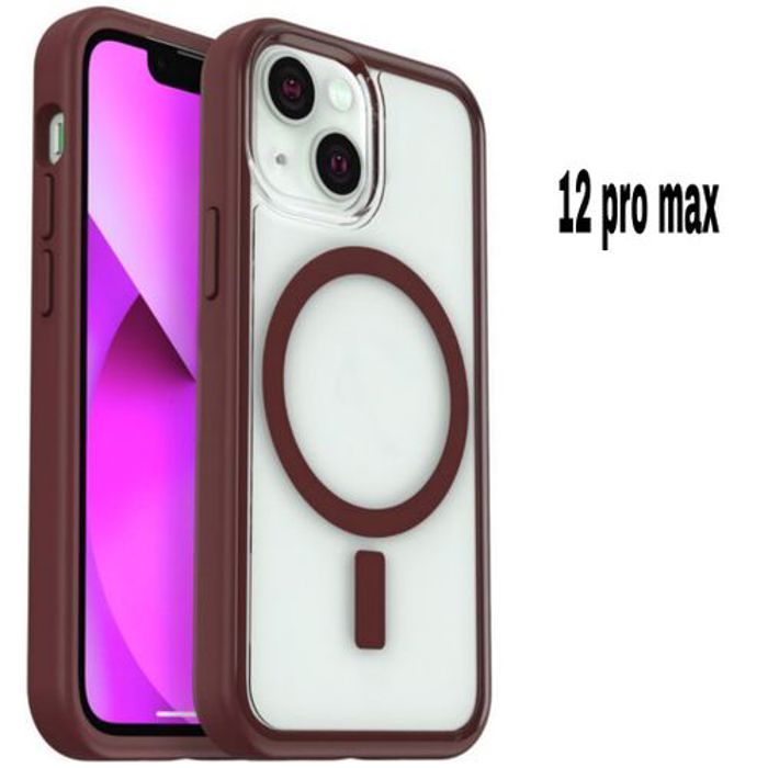 Pochette Iphone 12 Pro Max, Transparente Touch Confort,Wireless Marron