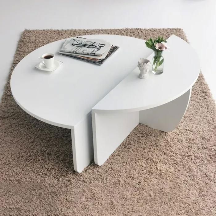 Ensemble de Tables Basses - DAFORLTD - 90x35x60cm & 85x40x30cm - Bois MDF - Blanc - Livré monté