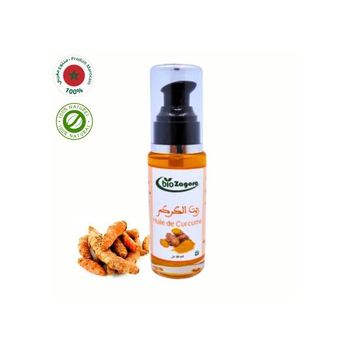 Huile de Curcuma - bio Zagora - 50ml - Cosmétique et Alimentaire - 100% Naturelle - Marocaine
