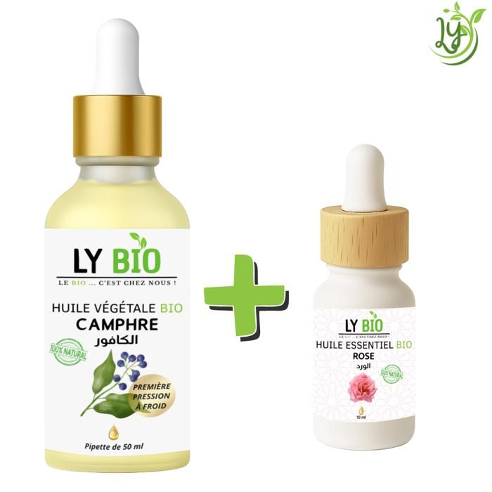 LYBIO PACK HUILE CAMPHREE 50ML - PIPETTE + HUILE ESSENTIEL ROSE 10ML
