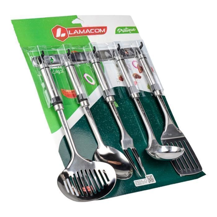 Ensemble d'ustensiles de cuisine - PENDERIE - S054/SK - Acier inoxydable - 6 pièces - Ergonomique
