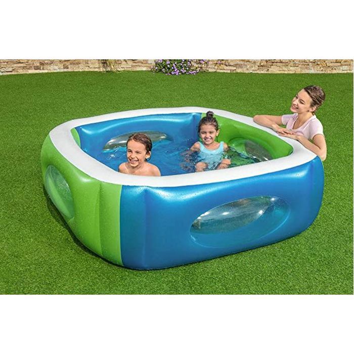 Piscine Gonflable Bestway - Carré - Fenêtres - 168x168x56cm