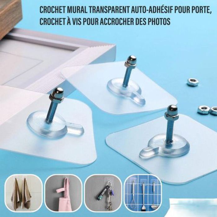 10 pièces Supports de cadre photo adhésifs muraux sans perçage