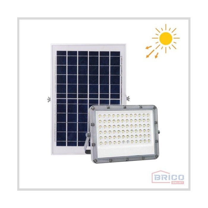 Projecteur extérieur - DALLAS - 400W - Panneau solaire bifacial - Lumière blanche - Autonomie prolongée