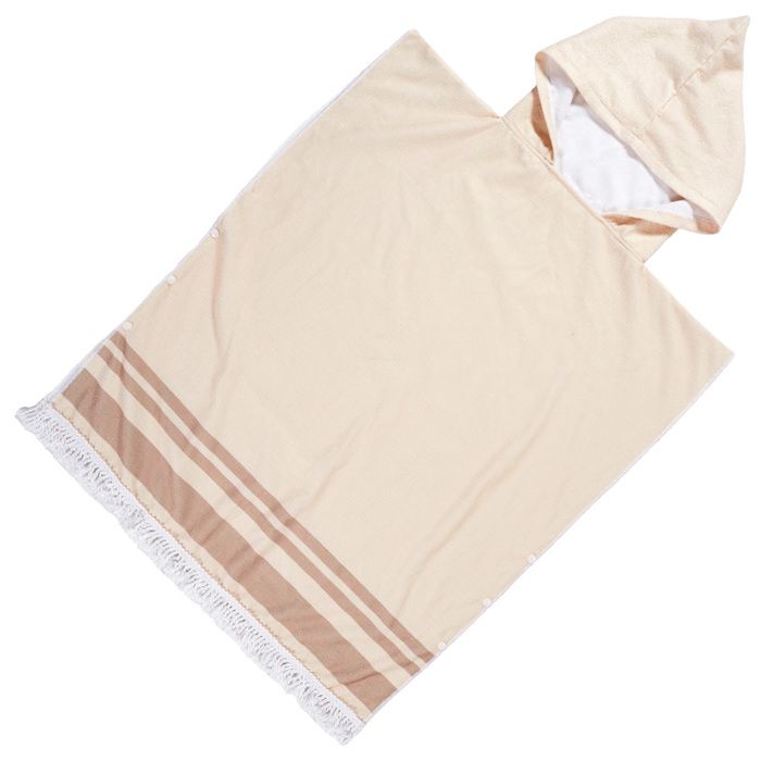 Poncho - JETLAG - M8 - 90x75 cm - Tissu doux - Couleur beige/nude