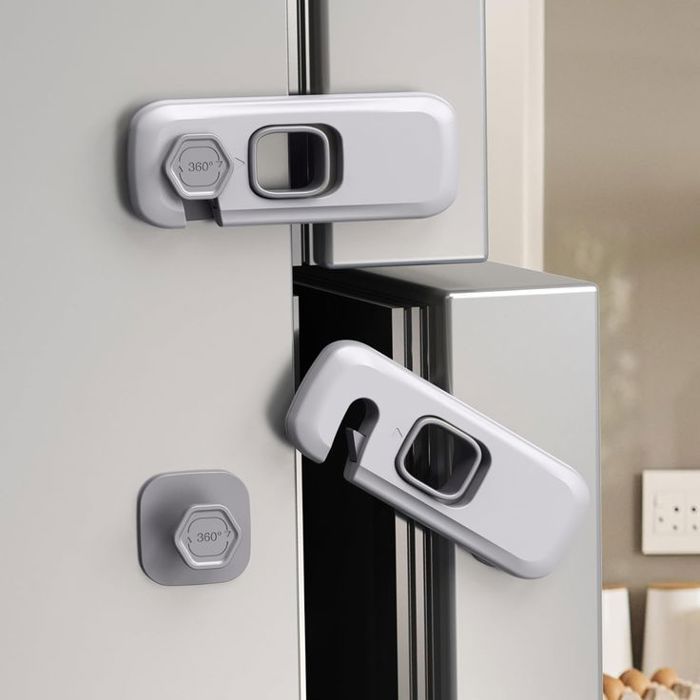 Securite Placard Enfant, Bloc Porte Securite Bebe Bloque gris