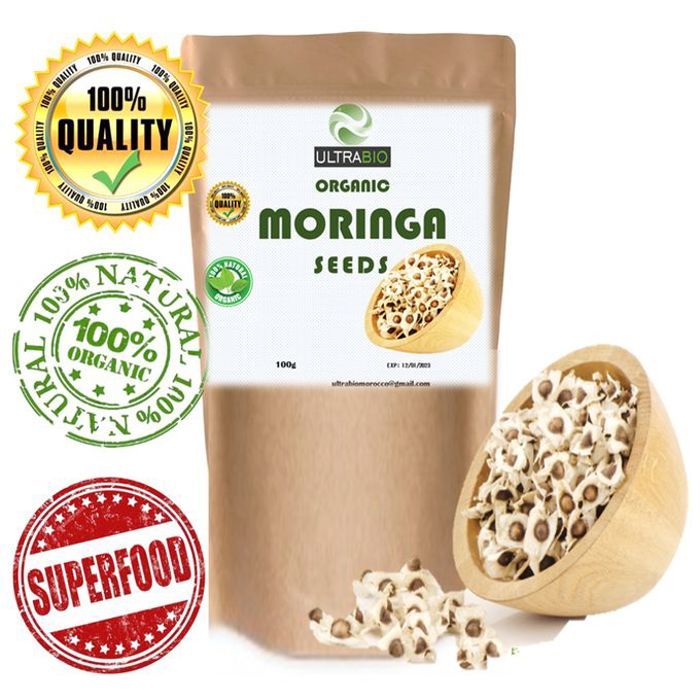 graines de Moringa Oleifera 100% naturelles. 100g