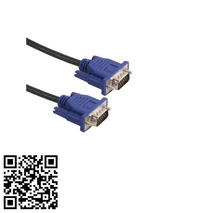 Câble VGA - Blue Line - 1,5m - Transmission de signal haute qualité - Résistant à la rouille - Mâle à mâle